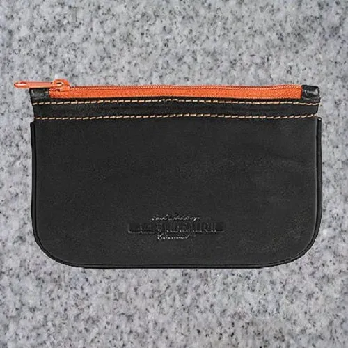 Eric Stokkebye: 4TH GENERATION LEATHER ZIPPER KENZO POUCH - BLACK