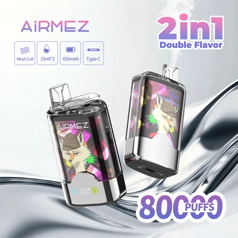 AiRMEZ Fox 80000 80K Puffs Einweg Kit 30ml (Dual Flavor) - 💥 Nehme 4 Zahle NUR 3! + Ab einem Einkauf von 120€ 2 Mystery Gratis💥