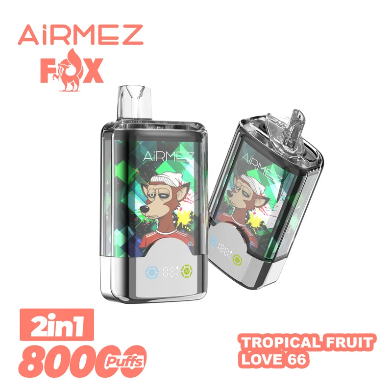 AiRMEZ Fox 80000 80K Puffs Einweg Kit 30ml (Dual Flavor) - 💥 Nehme 4 Zahle NUR 3! + Ab einem Einkauf von 120€ 2 Mystery Gratis💥
