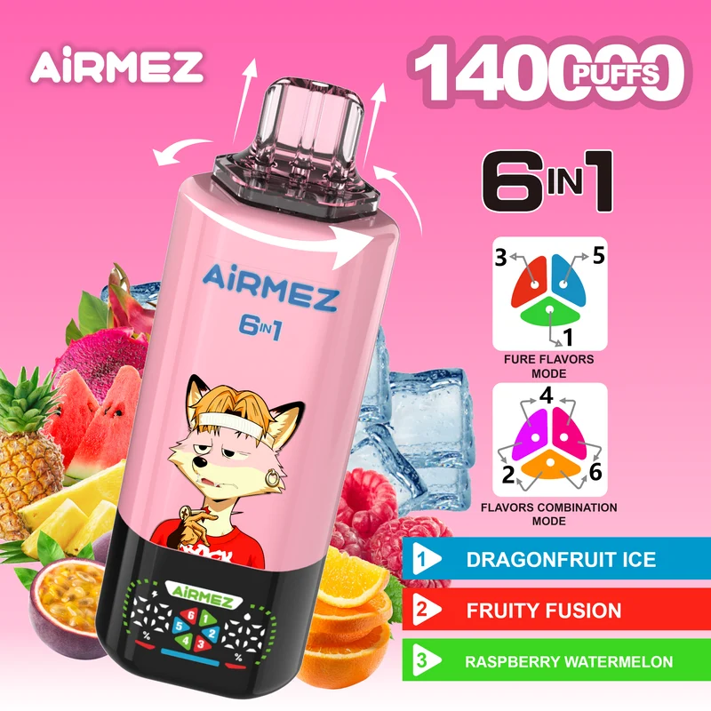 Airmez Fox 6in1 140K 45ml Einweg Kit (140000 Puffs) - 💥 Nehme 4 Zahle NUR 3! + Ab einem Einkauf von 100€ 2 Mystery Gratis💥