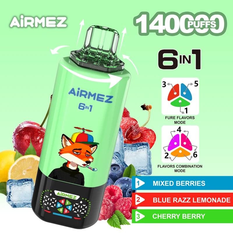 Airmez Fox 6in1 140K 45ml Einweg Kit (140000 Puffs) - 💥 Nehme 4 Zahle NUR 3! + Ab einem Einkauf von 100€ 2 Mystery Gratis💥