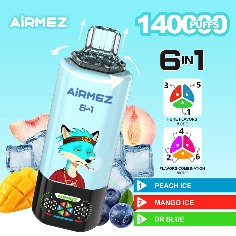 Airmez Fox 6in1 140K 45ml Einweg Kit (140000 Puffs) - 💥 Nehme 4 Zahle NUR 3! + Ab einem Einkauf von 100€ 2 Mystery Gratis💥