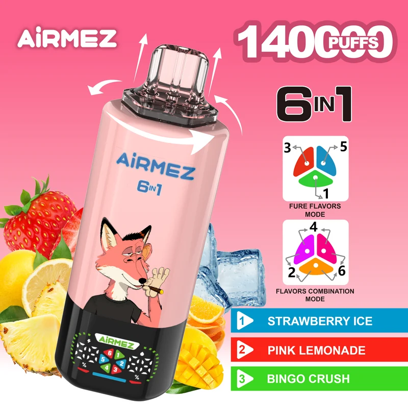 Airmez Fox 6in1 140K 45ml Einweg Kit (140000 Puffs) - 💥 Nehme 4 Zahle NUR 3! + Ab einem Einkauf von 100€ 2 Mystery Gratis💥