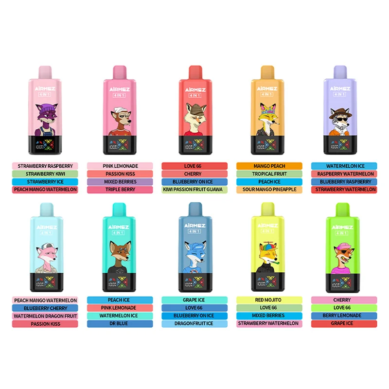 AiRMEZ Fox 4in1 120K 60ml Einweg Kit (120000 Puffs) - 💥 Nehme 5 Zahle NUR 4! + Ab einem Einkauf von 100€ 2 Mystery Gratis💥