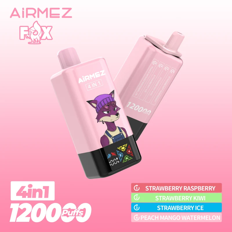 AiRMEZ Fox 4in1 120K 60ml Einweg Kit (120000 Puffs) - 💥 Nehme 5 Zahle NUR 4! + Ab einem Einkauf von 100€ 2 Mystery Gratis💥