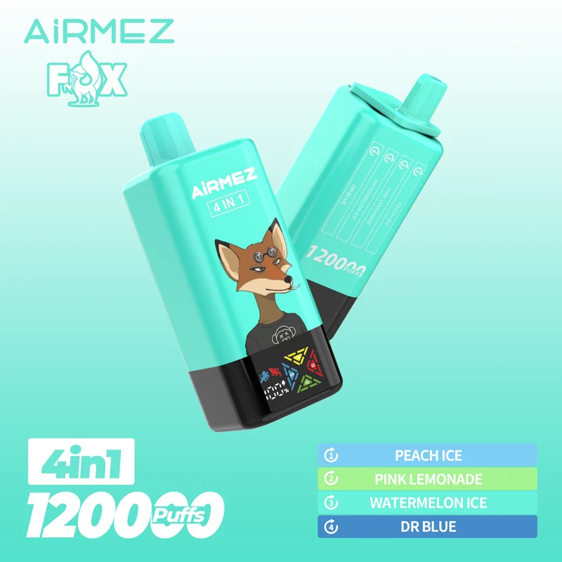 AiRMEZ Fox 4in1 120K 60ml Einweg Kit (120000 Puffs) - 💥 Nehme 5 Zahle NUR 4! + Ab einem Einkauf von 100€ 2 Mystery Gratis💥