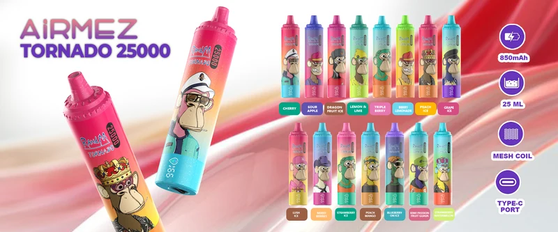 Airmez Tornado 25000 25K Puffs Einweg Kit - 💥 Nehme 4 Zahle NUR 3! + Ab einem Einkauf von 100€ 2 Mystery Gratis💥