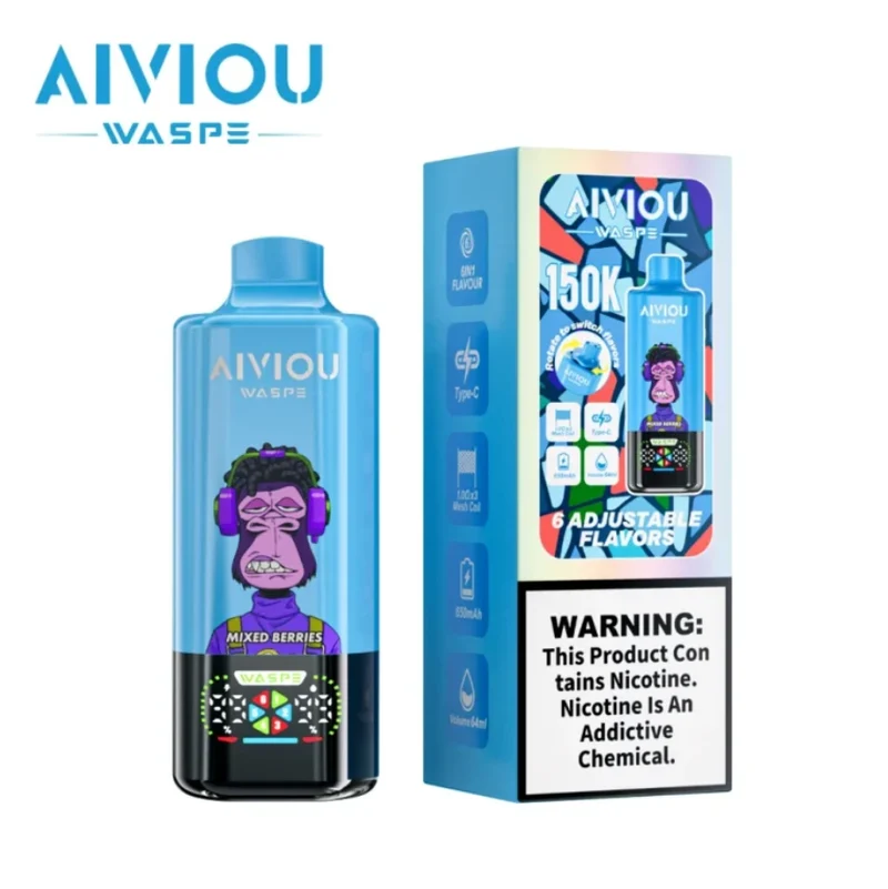 WASPE Aiviou 150K 150000 Puffs 6in1 Wiederaufladbares Einweg Kit - 💥 Nehme 4 Zahle NUR 3! + Ab einem Einkauf von 100€ 2 Mystery Gratis💥
