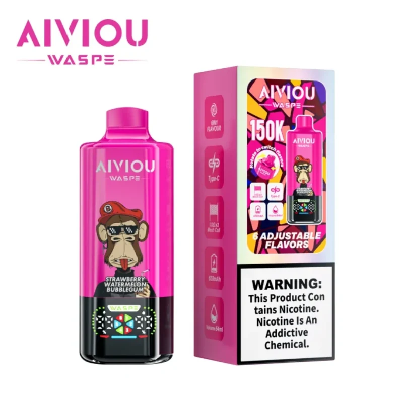 WASPE Aiviou 150K 150000 Puffs 6in1 Wiederaufladbares Einweg Kit - 💥 Nehme 4 Zahle NUR 3! + Ab einem Einkauf von 100€ 2 Mystery Gratis💥