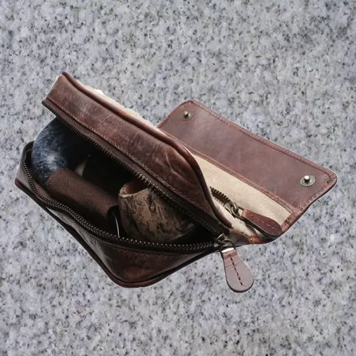 Chacom: 2-PIPE BAG - LEATHER & CANVAS
