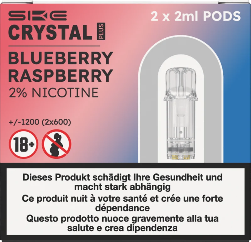 Crystal Plus Blueberry Raspberry 2x2ML Pods