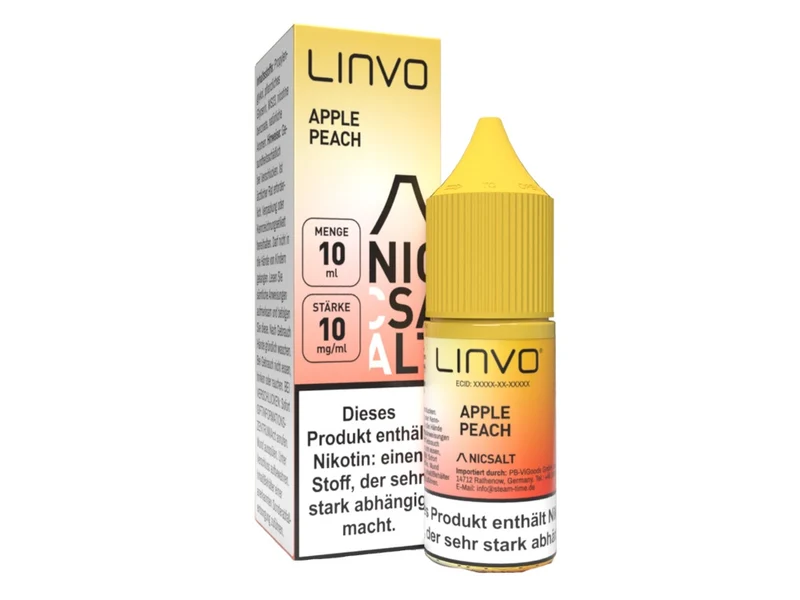 Linvo Apple Peach Nikotinsalz Liquid – Fruchtiger Apfel & Pfirsich – 20mg