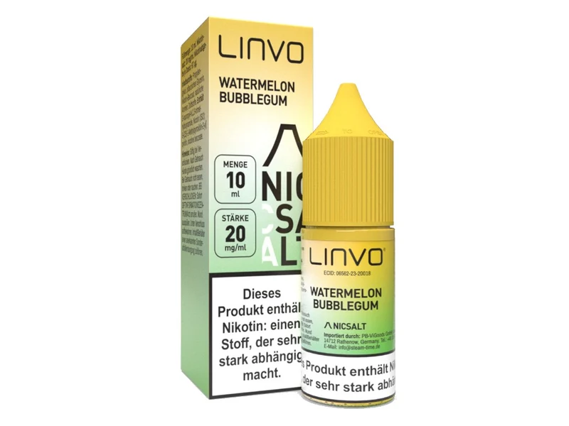 Linvo Watermelon Bubblegum Nikotinsalz Liquid – 20mg/ml (10ml)