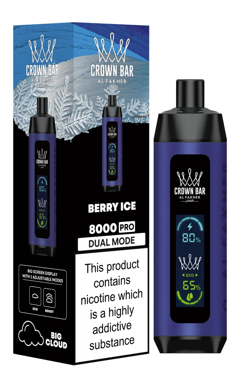 AL Fakher Crown Bar 8000 Pro Dual Mode Wiederaufladbares Einweg Kit (Big Cloud) - 💥 Nehme 5 Zahle NUR 4! + Ab einem Einkauf von 100€ 2 Mystery Gratis💥