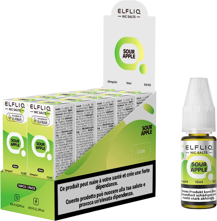 Elfbar Elfliq Sour Apple 20mg 10ml