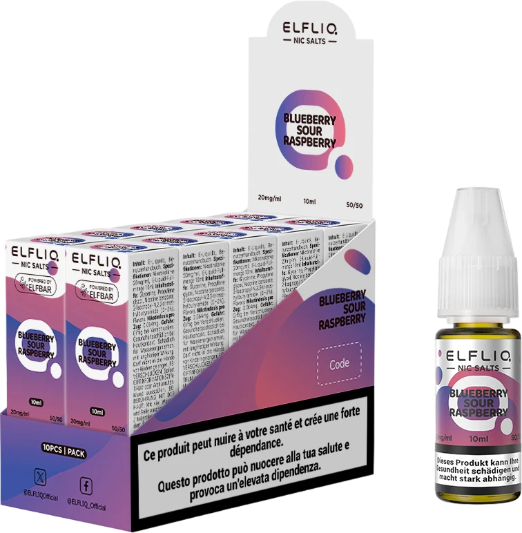 Elfbar Elfliq Blueberry Sour Raspberry 20mg 10ml