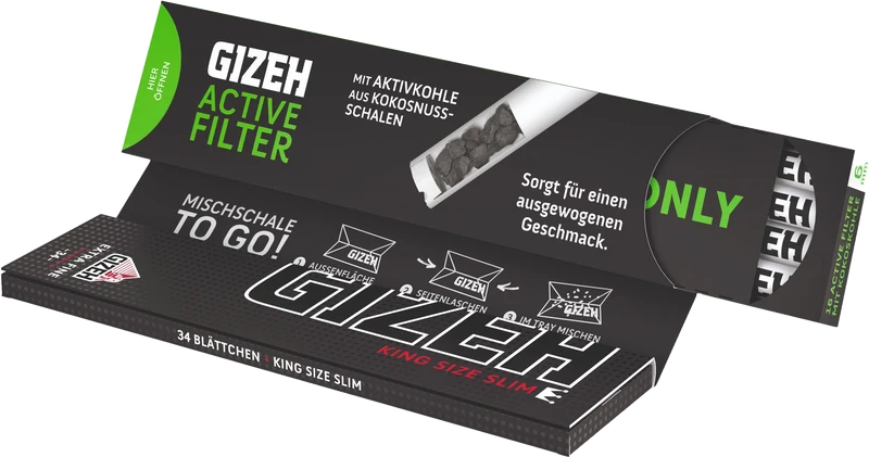 Gizeh Black King Size Slim + Active Filter