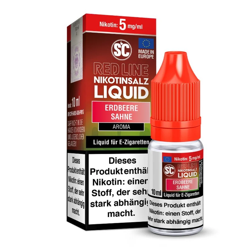 SC Red Line Erdbeere Sahne Nikotinsalz Liquid - Fruchtig & Cremig 10ml
