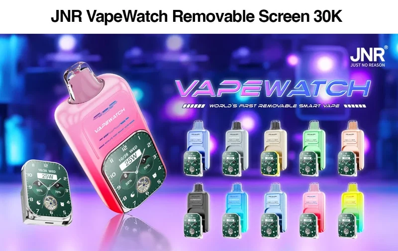 JNR VapeWatch Removable Screen 30K Einweg Kit (30000 Puffs) - 💥 BLACK Friday WEEK - Nehme 4 Zahle NUR 3! + Ab einem Einkauf von 100€ 1 Mystery Vapes Gratis + Ab einem Einkauf von 150€ 2 Mystery Vapes Gratis 💥