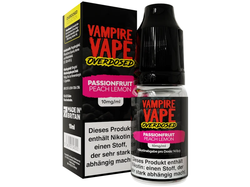 Vampire Vape Passionfruit Peach Lemon Overdosed Nikotinsalz Liquid