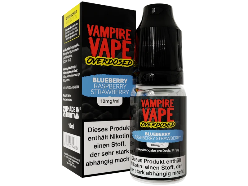 Vampire Vape Blueberry Raspberry Strawberry Overdosed Nikotinsalz Liquid