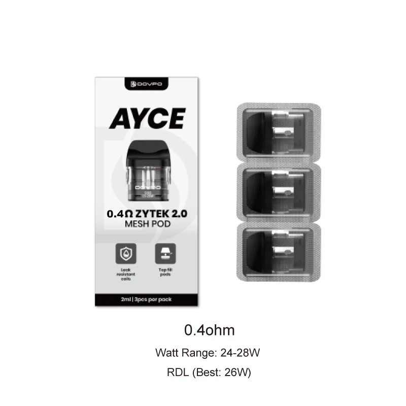 DOVPO Ayce Zytek 2.0 Mesh Pod Kartusche für Ayce Pro 2 / Ayce Mini 2 / Ayce Lite Kit 2 ml (3 Stück/Packung)