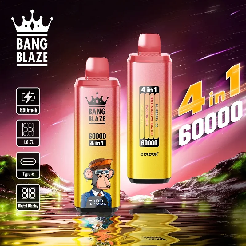Bang Blaze 4IN1 60000 60K Puffs Wiederaufladbares Einweg Kit - 💥 Nehme 4 Zahle NUR 3! + Ab einem Einkauf von 100€ 2 Mystery Gratis💥