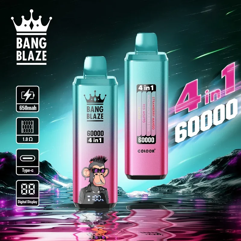 Bang Blaze 4IN1 60000 60K Puffs Wiederaufladbares Einweg Kit - 💥 Nehme 4 Zahle NUR 3! + Ab einem Einkauf von 100€ 2 Mystery Gratis💥