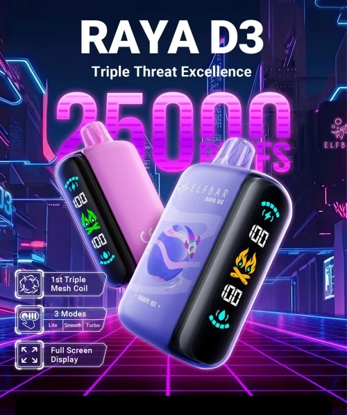 ELF BAR Raya D3 25000 Puffs Einweg Kit - 💥 Nehme 4 Zahle NUR 3! + Ab einem Einkauf von 100€ 2 Mystery Gratis💥