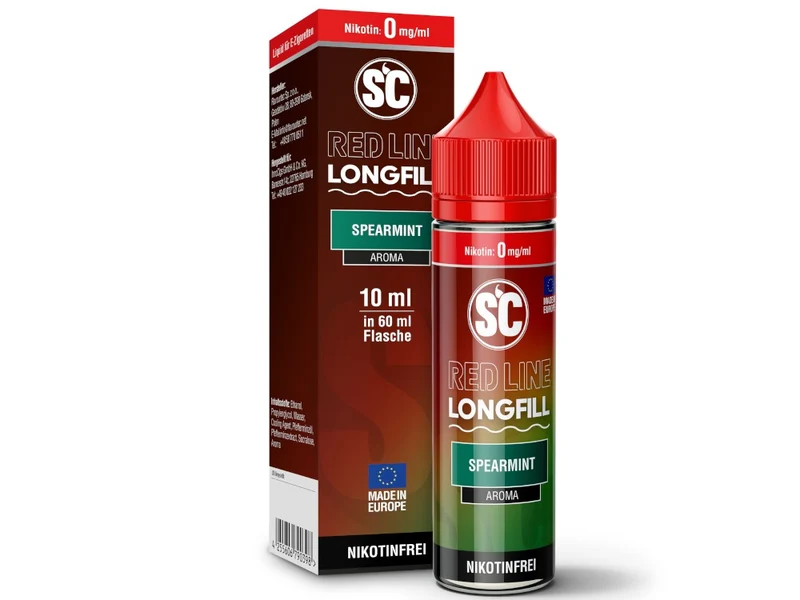 SC Red Line Spearmint Aroma – 10 ml Longfill für E-Zigaretten (60 ml)