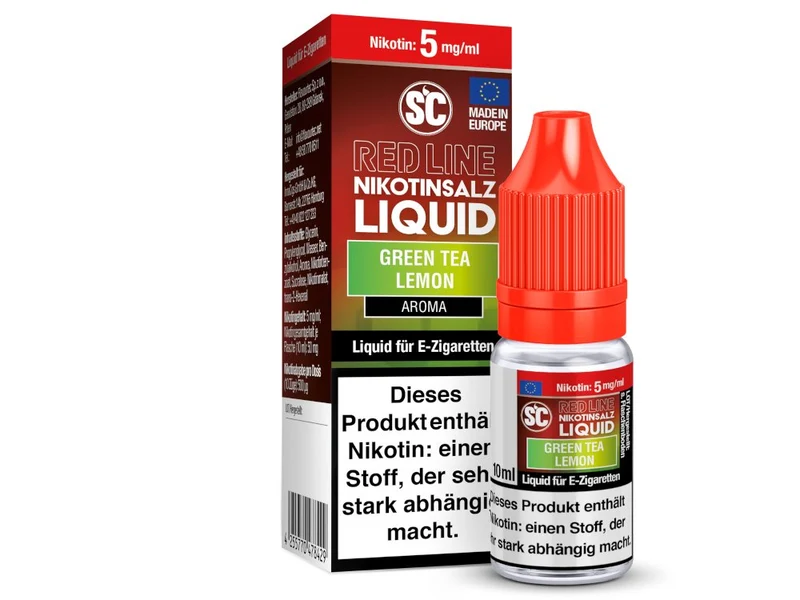 SC Red Line Green Tea Lemon Nikotinsalz Liquid – 10ml E-Liquid für E-Zigaretten
