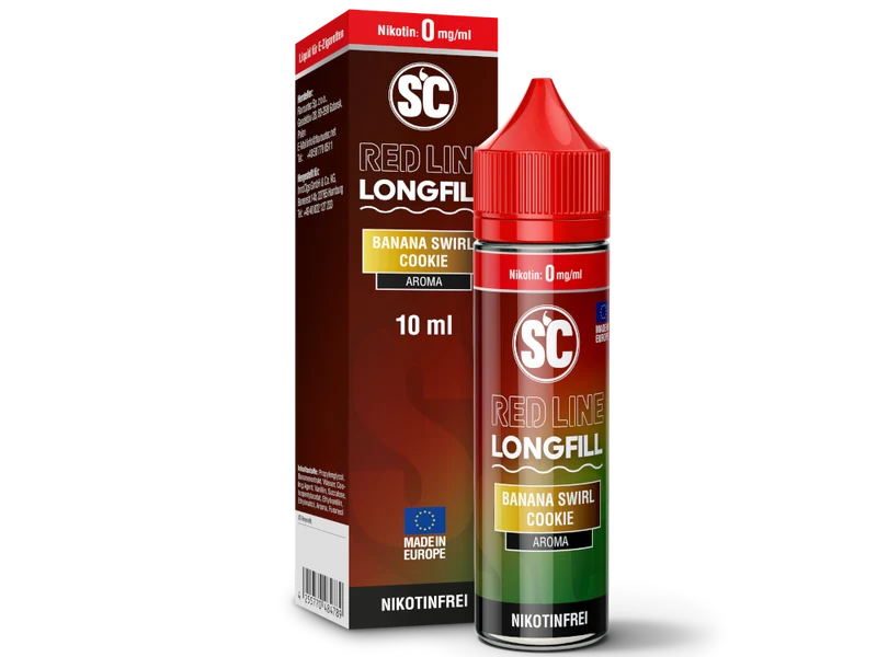 SC - Red Line - Banana Swirl Cookie - 10ml Longfill Aroma (60ml Flasche)
