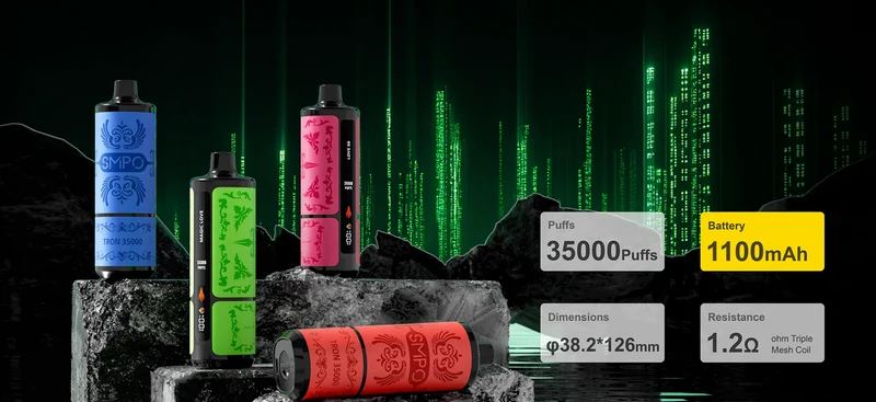 SMPO TRON35000 Shisha Wiederaufladbares Einweg Kit - 💥 Nehme 4 Zahle NUR 3! + Ab einem Einkauf von 100€ 1 Mystery Gratis💥