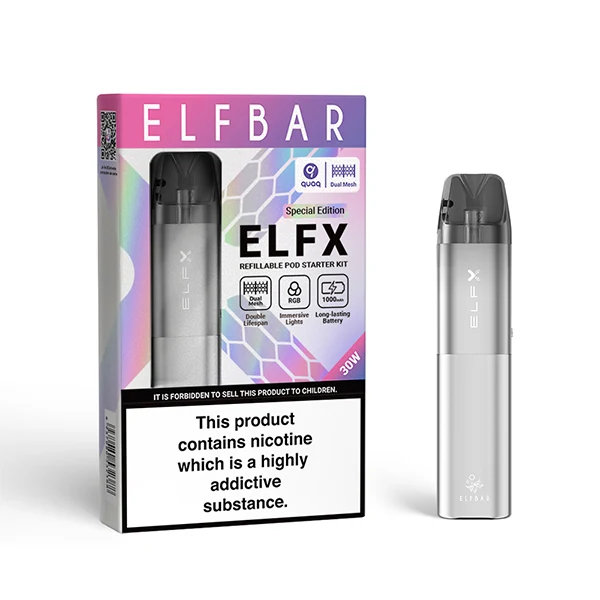 Elf Bar ELFX Open Vape Kit – Silver
