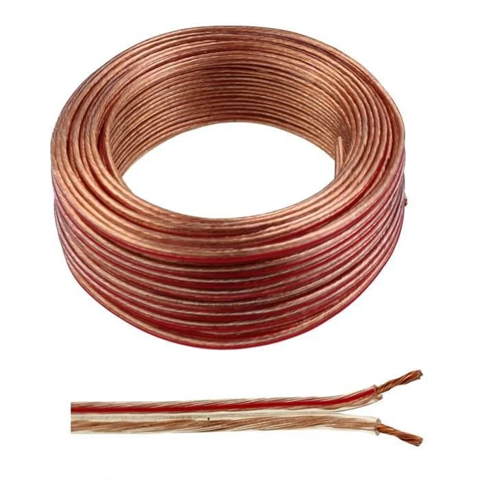 Lautsprecherkabel 2x 0.75mm² 100mTransparent Audiokabel Boxenkabel