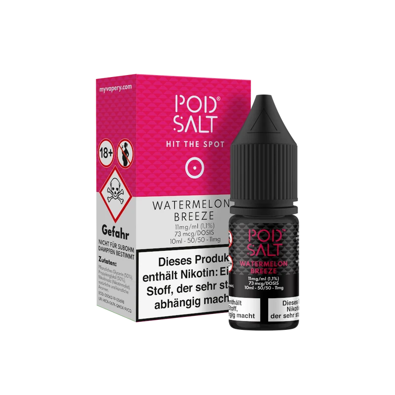 Pod Salt Watermelon Breeze Nikotinsalz Liquid – Wassermelone & Menthol 10ml