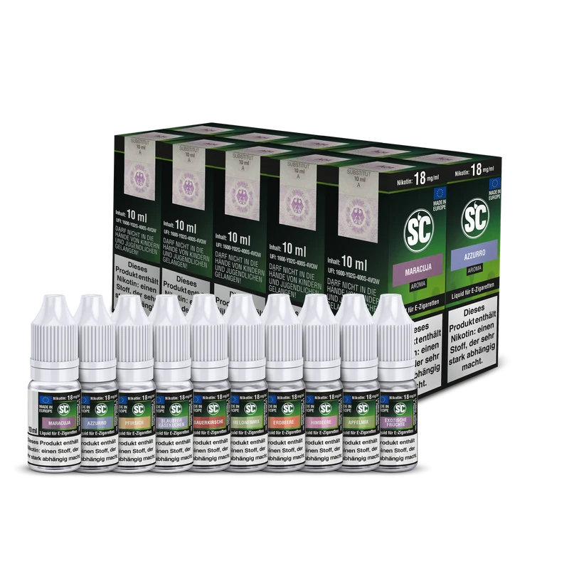 SC Fruit Probierbox E-Zigaretten Liquid – 10x 10ml Frucht Mix Set