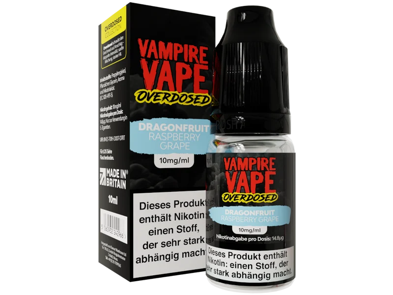 Vampire Vape Overdosed - Dragonfruit Raspberry Grape - 10ml Fertigliquid (Nikotinsalz)