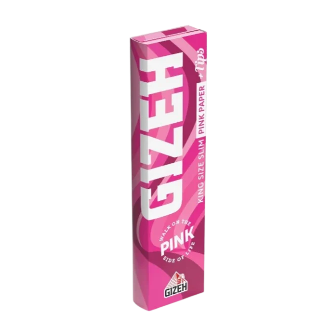 GIZEH - King Size Slim + Tips - Pink (34 Leaves & 34 Tips per Pack)