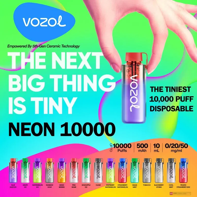 Vozol Neon 10000 Puffs Wiederaufladbares Einweg Kit - Kauf 4 Vapes und bezahle nur 3 Vapes