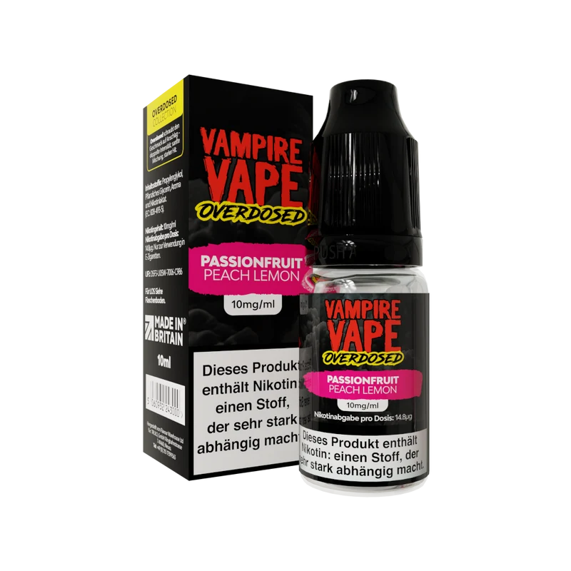 Vampire Vape - Overdosed - Nikotinsalz Liquid - Passionfruit Peach Lemon