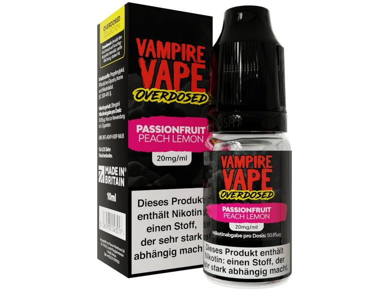 Vampire Vape - Overdosed - Nikotinsalz Liquid - Passionfruit Peach Lemon