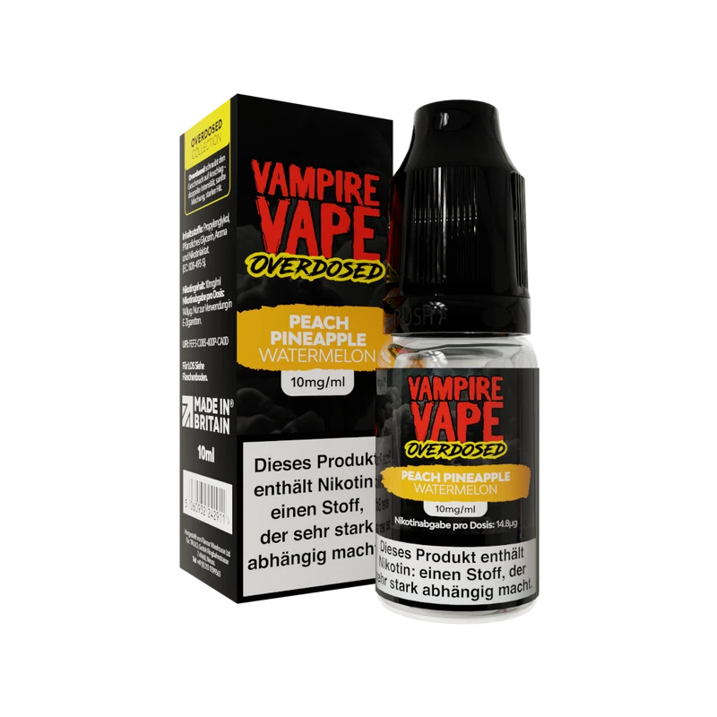 Vampire Vape - Overdosed - Nikotinsalz Liquid - Peach Pineapple Watermelon