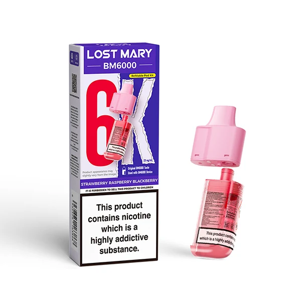 Lost Mary BM6000 Prefilled Pods – Strawberry Raspberry Blackberry – 20mg/ml