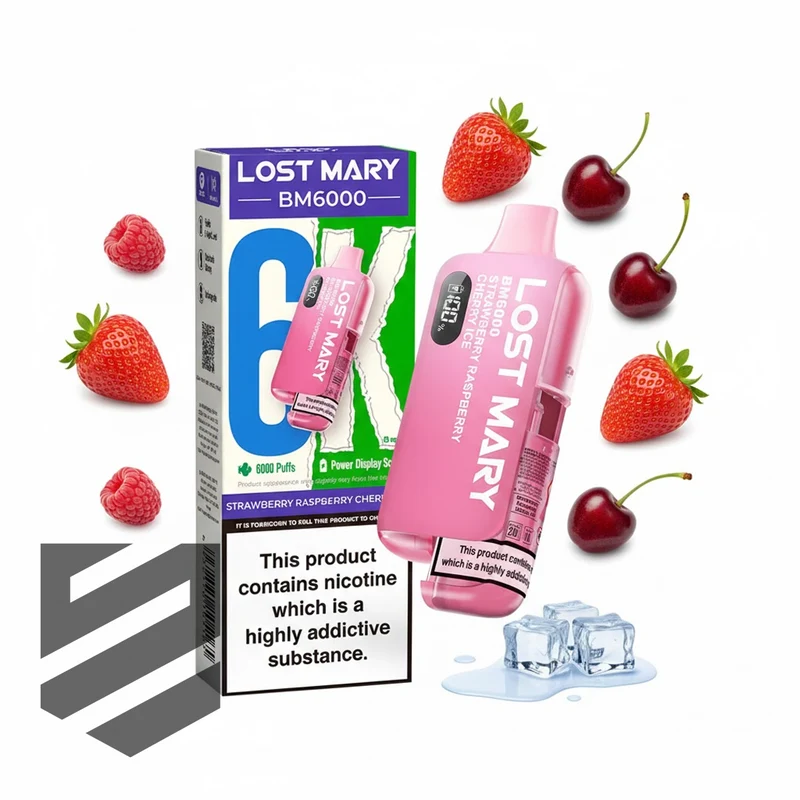 Lost Mary BM6000 Prefilled Pod Kit – Strawberry Raspberry Cherry Ice