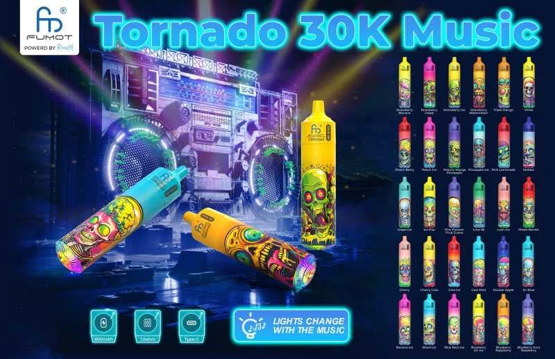 [Clearance Sale] Fumot Randm Tornado 30K Music 30000 Puffs Wiederaufladbares Einweg Kit