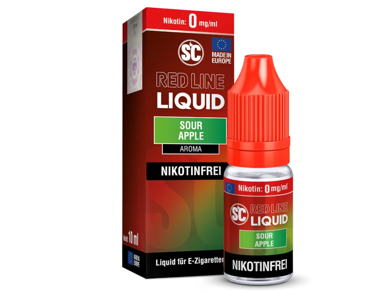 SC - Red Line - Sour Apple - 10ml Fertigliquid (Nikotinfrei/Nikotinsalz)