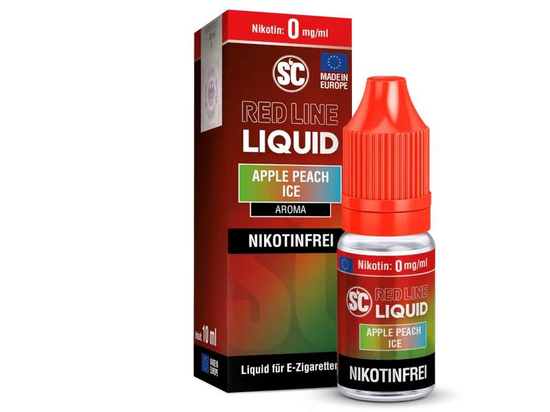 SC - Red Line - Apple Peach Ice - 10ml Fertigliquid (Nikotinfrei/Nikotinsalz)