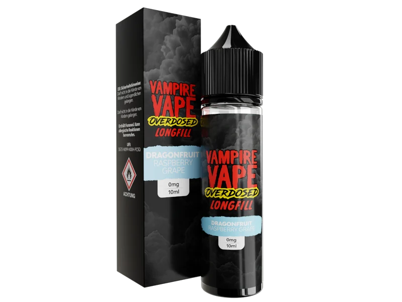 Vampire Vape - Overdosed - Dragonfruit Raspberry Grape - Longfill Aroma 10ml (60ml Flasche)