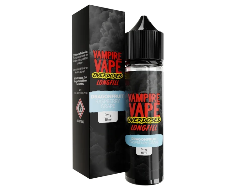Vampire Vape - Overdosed - Dragonfruit Raspberry Grape - Longfill Aroma 10ml (60ml Flasche)